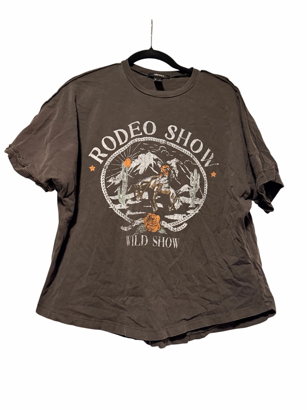 Forever 21 Brown Rodeo Show Graphic Tee Size Small